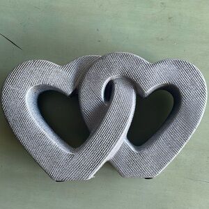 Silver Double Heart Accent Decor